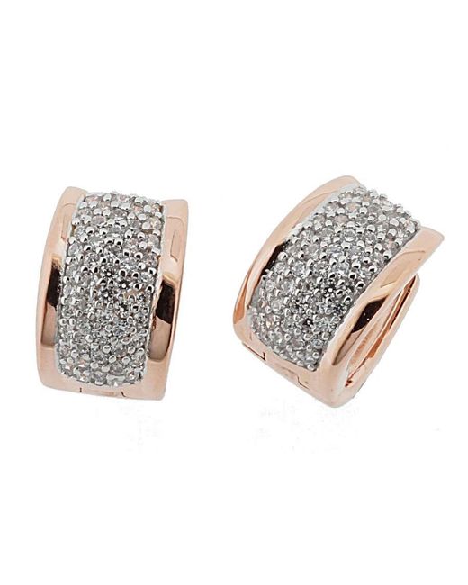 Orphelia White 'Rosaleen' 925 Sterling Hoop Earrings