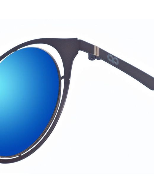 Kypers Blue Japo Round Shape Metal Sunglasses