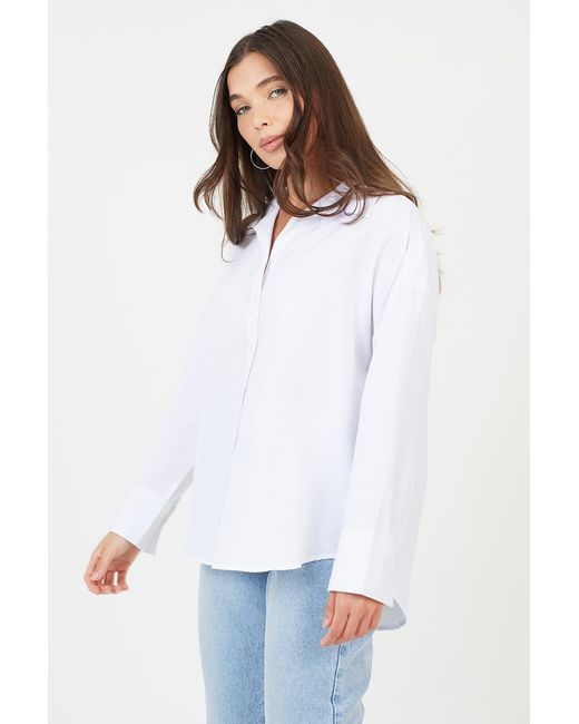 Brave Soul White Collared Long Sleeve Shirt