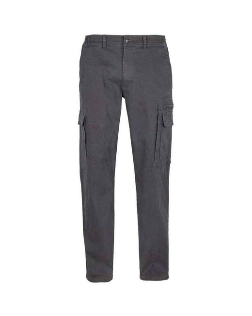 Sol's Gray Docker Stretch Cargo Trousers (Dark) for men