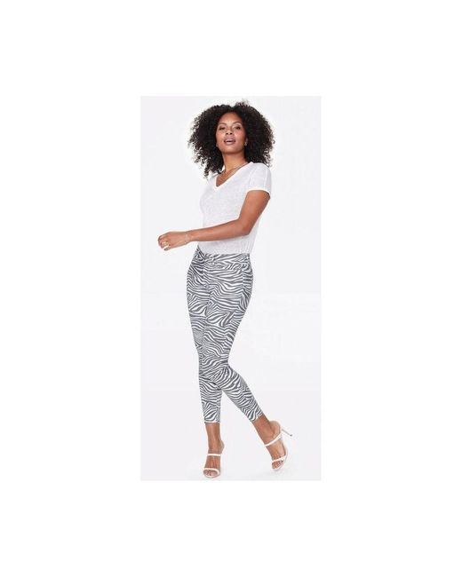 NYDJ Ami Skinny Jeans Print Premium Denim | Kenya Zebra in het Gray