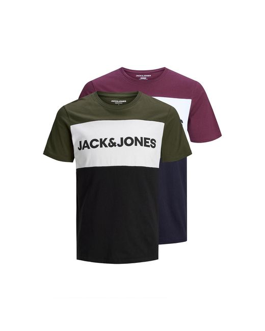 Jack & Jones Multicolor Logo Short Sleeve T-Shirt Multipack for men
