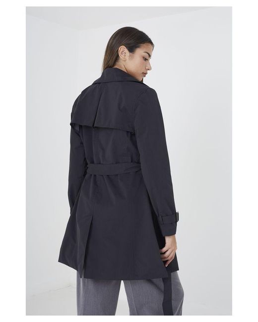 Brave Soul Blue 'Brandy' Double Breasted Short Trench Coat