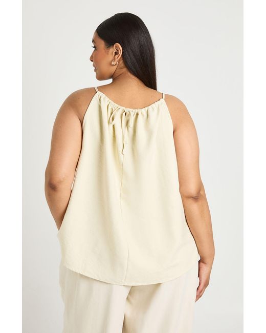 Boohoo Natural Plus Peached Beaded Halter Neck Floaty Top