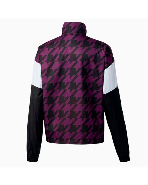PUMA Blue Long Sleeve Zip Up Womes All Over Print Jacket 596735 25