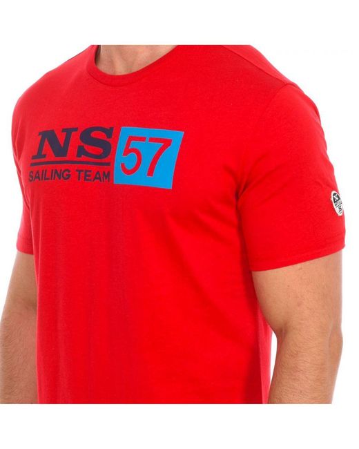 North Sails Red Short Sleeve T-Shirt 9024050 for men