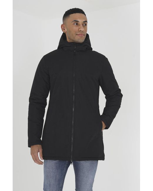 Brave Soul Black 'Nikko' Padded Hooded Mac for men