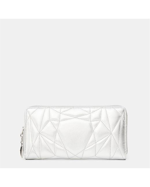 Tiffany & Co White Accessories Geometric Patterned Zip Around Wallet