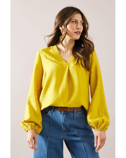 Wallis Yellow Viscose Overhead Shirt