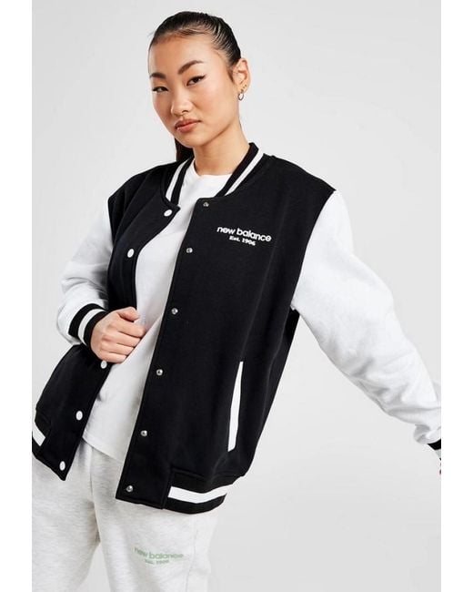 New Balance Black Varsity Bomber Jacket