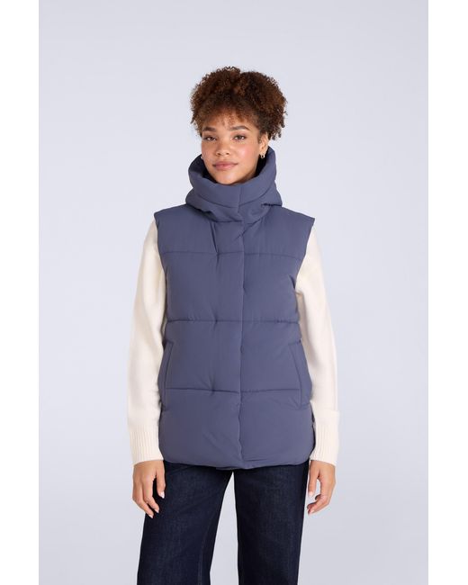 Mountain Warehouse Blue 'Oslo' Padded Gilet Hooded Warm Funnel Neck Windproof Sleeveless Jacket