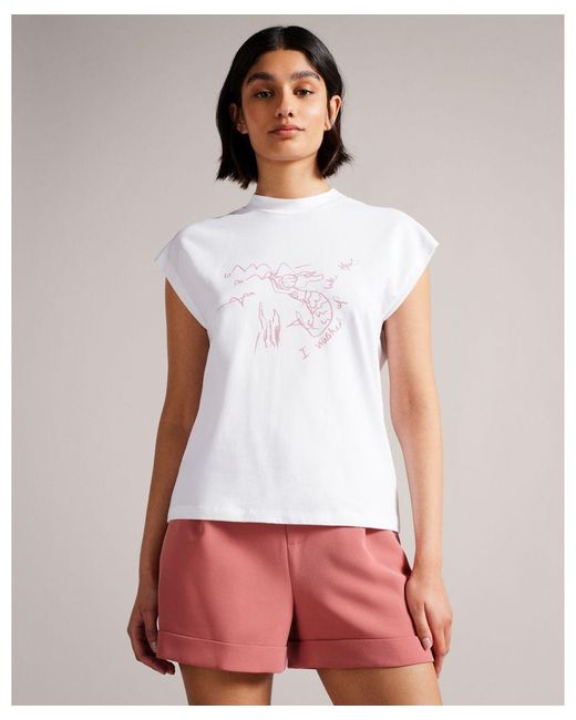 Ted Baker White Mermada I Washed Up Like This Graphic Vest