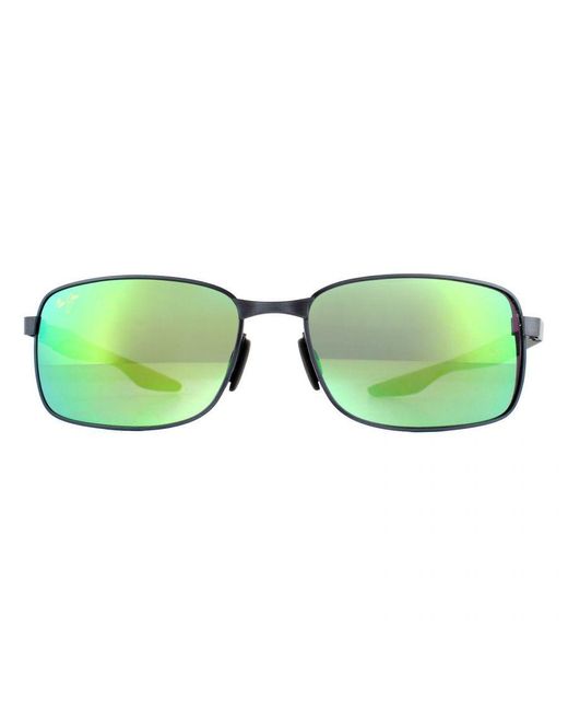 Maui Jim Green Wrap Brushed Gunmetal Polarized Sunglasses for men
