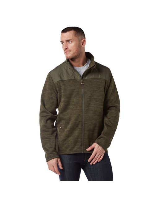 Brasher Green Adventurer Insulated & Quilted Full Zip Fleece Jacket, Hiking Mid-Layer for men
