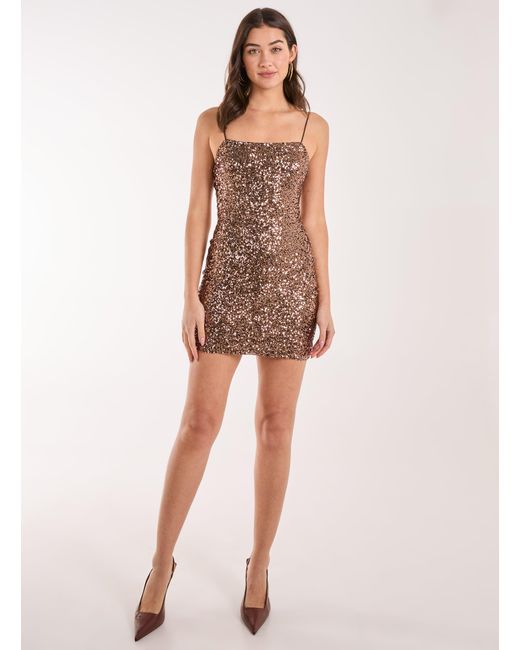 Pink Vanilla Natural Sequin Cami Mini Dress