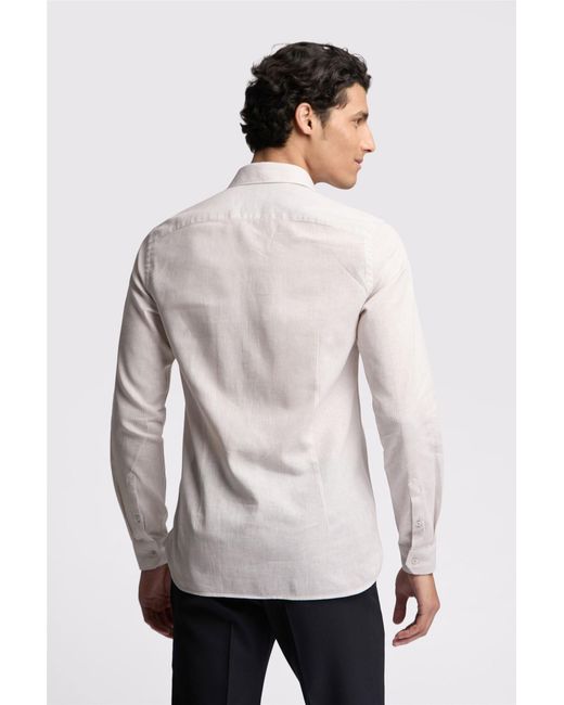 Ted Baker Natural Long Sleeve Striped Slim Fit Formal Shirt for men