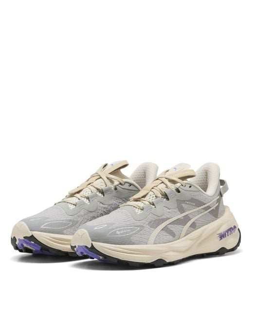 PUMA White Fast Trac Nitro 3 Gore-Tex Off Road Trail Running Shoes