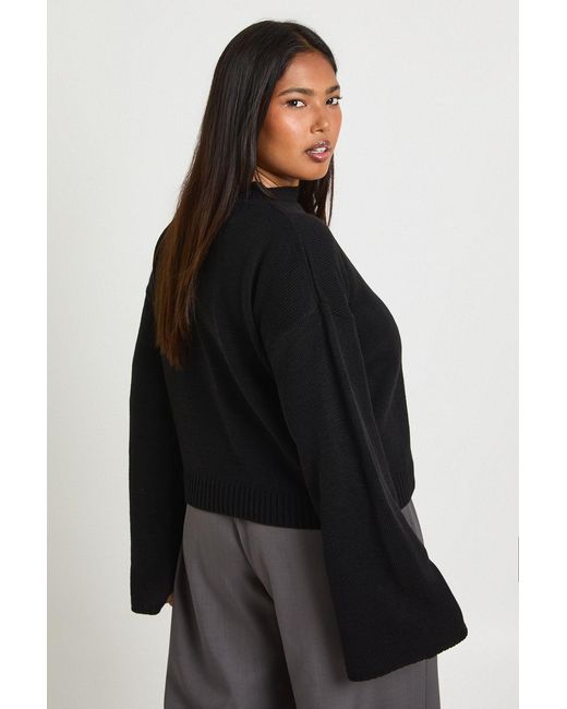 Boohoo Black Plus Crew Neck Knit Jumper