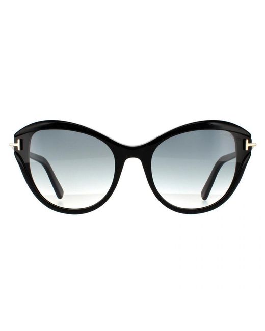Tom Ford Black Cat Eye Shiny Smoke Gradient