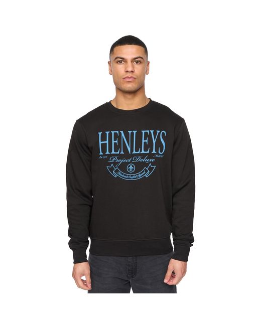Henleys Black Henbank Sweatshirt for men