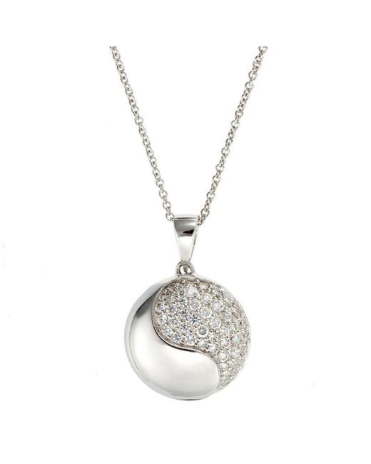 Orphelia Metallic Ladies Embellished 925 Sterling Set: Chain-Pendant + Earrings