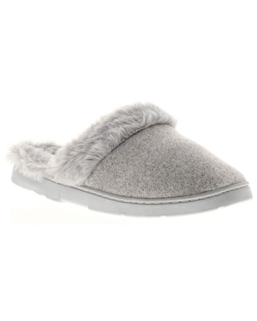 Strollers Gray Slippers Decca Slip On Mule Flat Textile