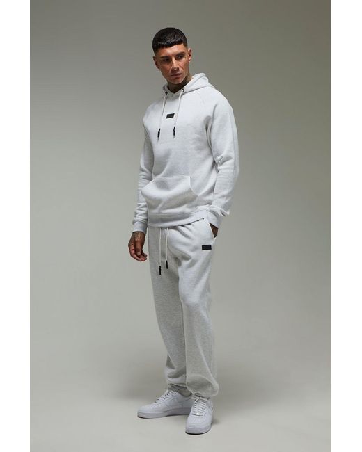 BoohooMAN Gray Tall Active Regular Fit Hoodie & Jogger Tracksuit for men