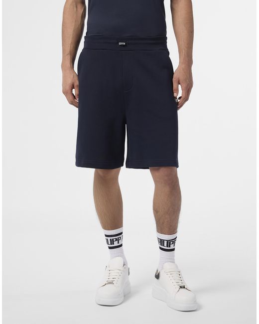 Philipp Plein Fleece Shorts Basic in het Blue voor heren