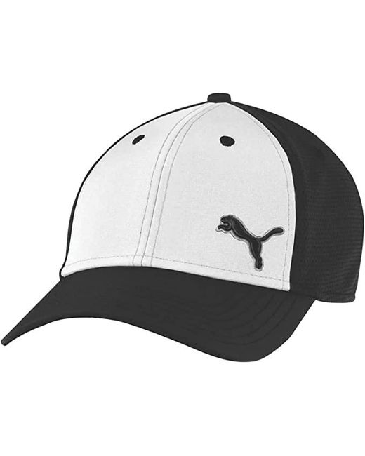 PUMA Black Back 9 Stretch Mesh Fit Golf Cap 908271 01 for men