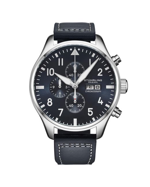 Stuhrling Black Navigator Chrono 4075 43Mm for men