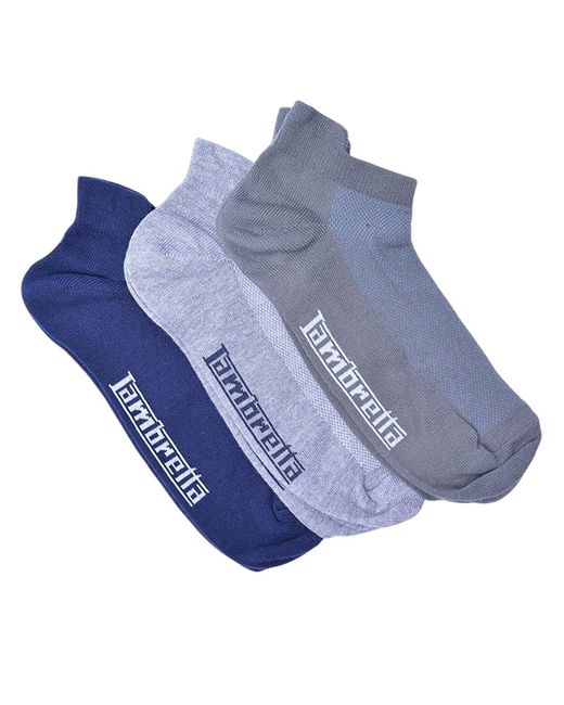 Lambretta Blue Trainer Socks (Pack Of 3) /Khaki/ Marl) for men