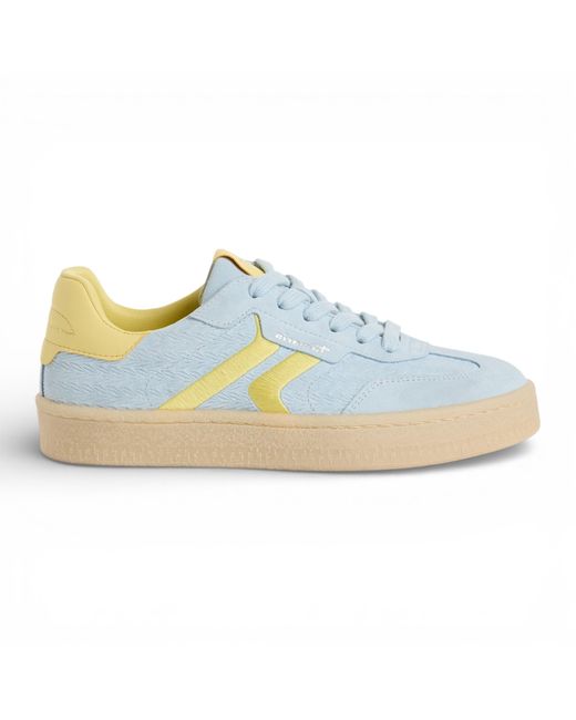 Tamaris Blue Leather Stripes Trainers Sneaker Shoes Textile