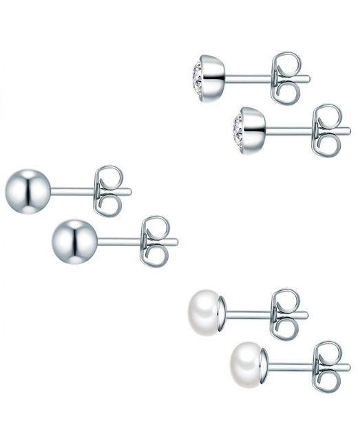 Rafaela Donata Metallic Sterling Set Earring 3 Pairs)