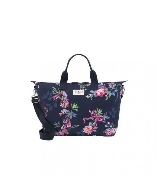 Cath Kidston New Birds And Roses Foldaway Holiday Bag - Navy Blue Cotton