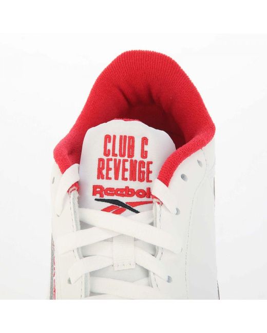 Reebok Classics Club C Revenge Sportschoenen In Wit Rood in het White voor heren