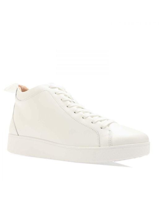 Fitflop White Womenss Fit Flop Rally Leather High Top Trainers