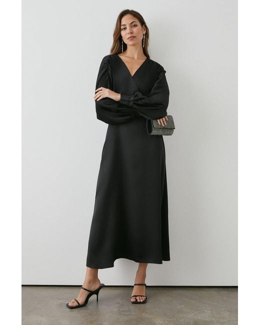 PRINCIPLES Black Batwing Wrap Midi Dress