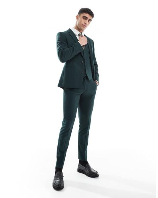 ASOS Blue Skinny Suit Trousers for men