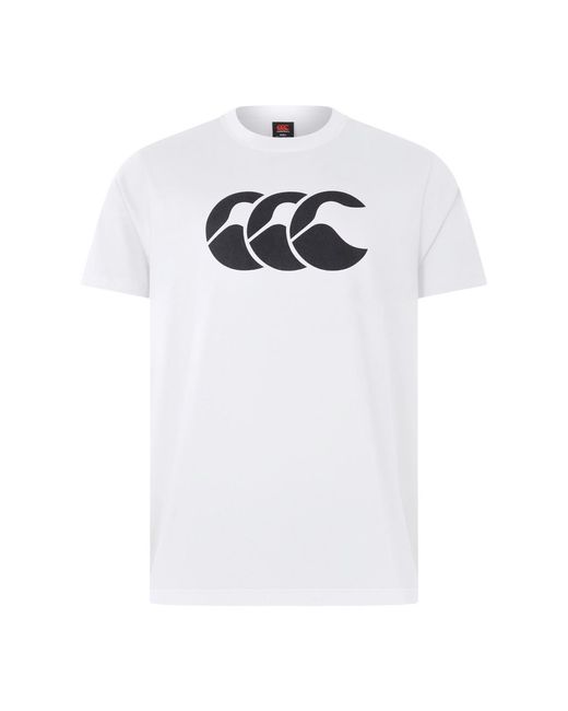 Canterbury White Logo Organic Cotton T-Shirt (Bright) for men