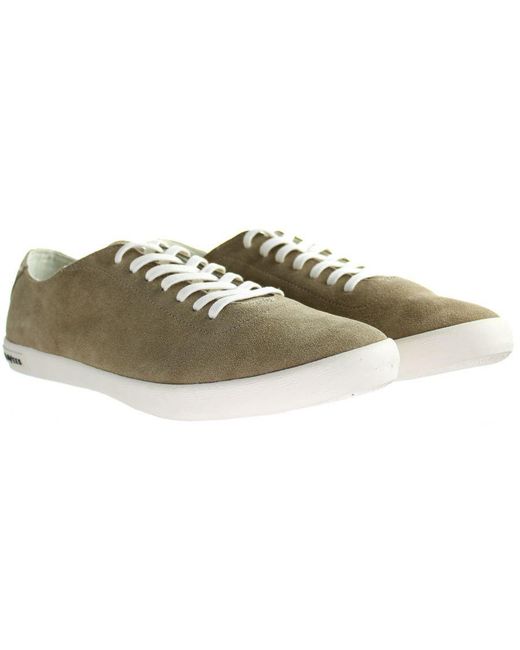 Seavees Brown Racquet Club Sneaker Dark Sand Shoes Leather for men