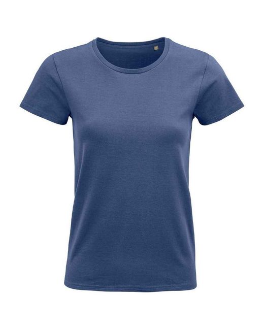 Sol's Blue Ladies Pioneer Organic T-Shirt (Denim)