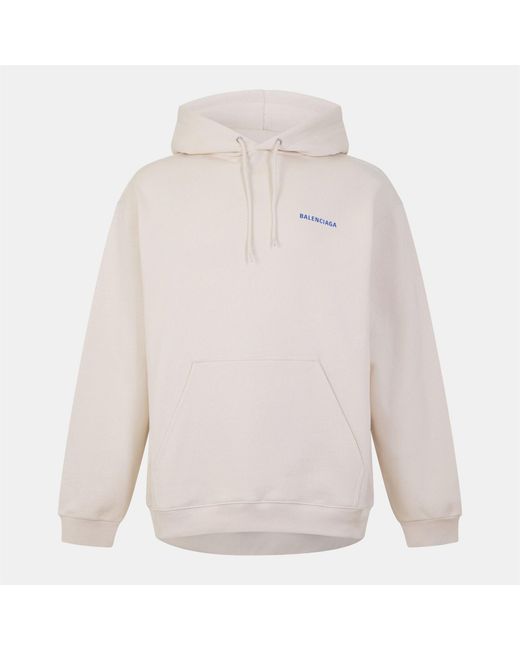 Balenciaga White Logo Hoodie for men