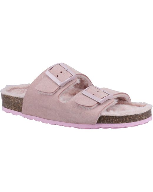 Hush Puppies Pink Jessie Leder Damen Blush Pantoffeln
