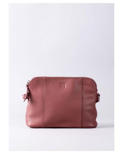 Lakeland Leather Pink Alston Curved Cross Body Bag