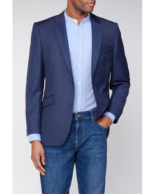 Scott Blue Contemporary Fit Suit Jacket for men