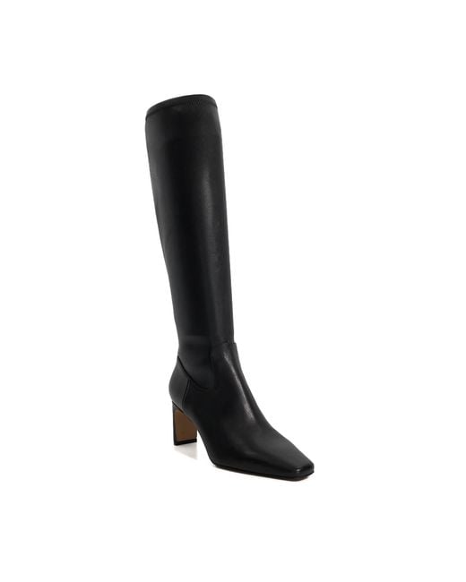 Dune Black Stellan Square Toe Knee High Boots