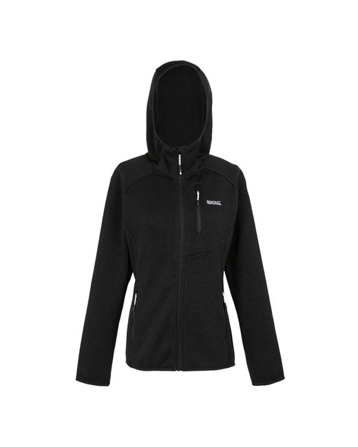 Regatta Black Ladies Newhill Marl Hooded Fleece Jacket