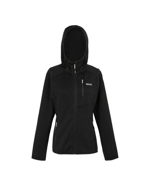 Regatta Black Ladies Newhill Marl Hooded Fleece Jacket