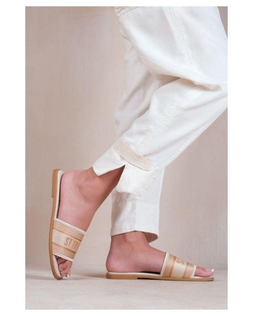 Where's That From Pink 'Candour' Textile Strap Slip On Sandals