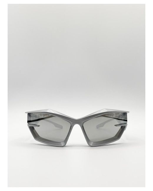 SVNX White Racer Style Sunglasses for men